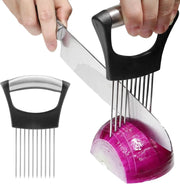 Stainless Steel Onion Slicer Holder 🧅 – Multipurpose Vegetable Cutter & Meat Tenderizer